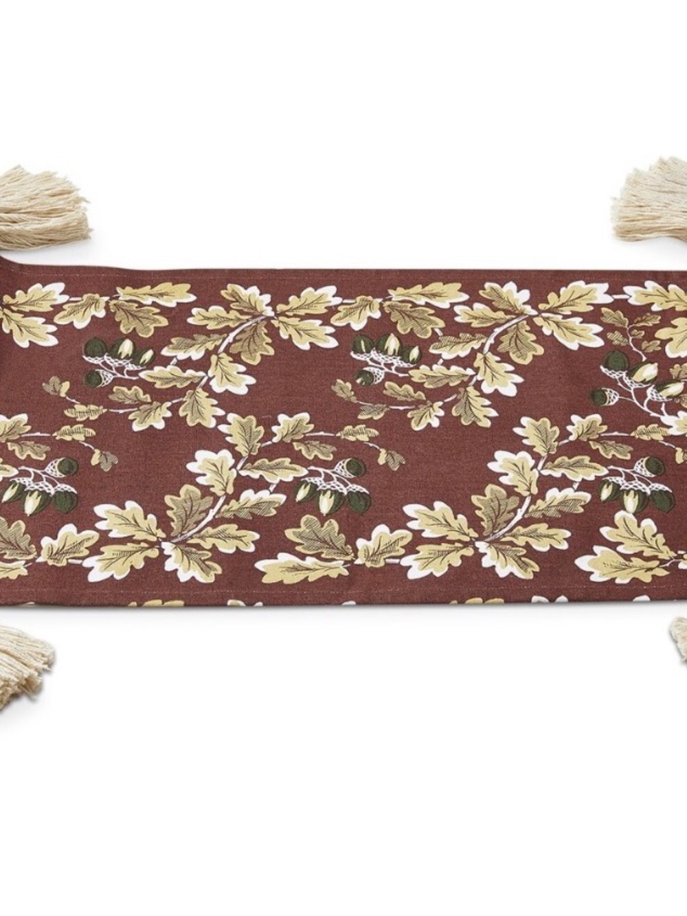 Tag Autumn Oak Acorn Table Runner in Brown and Cream